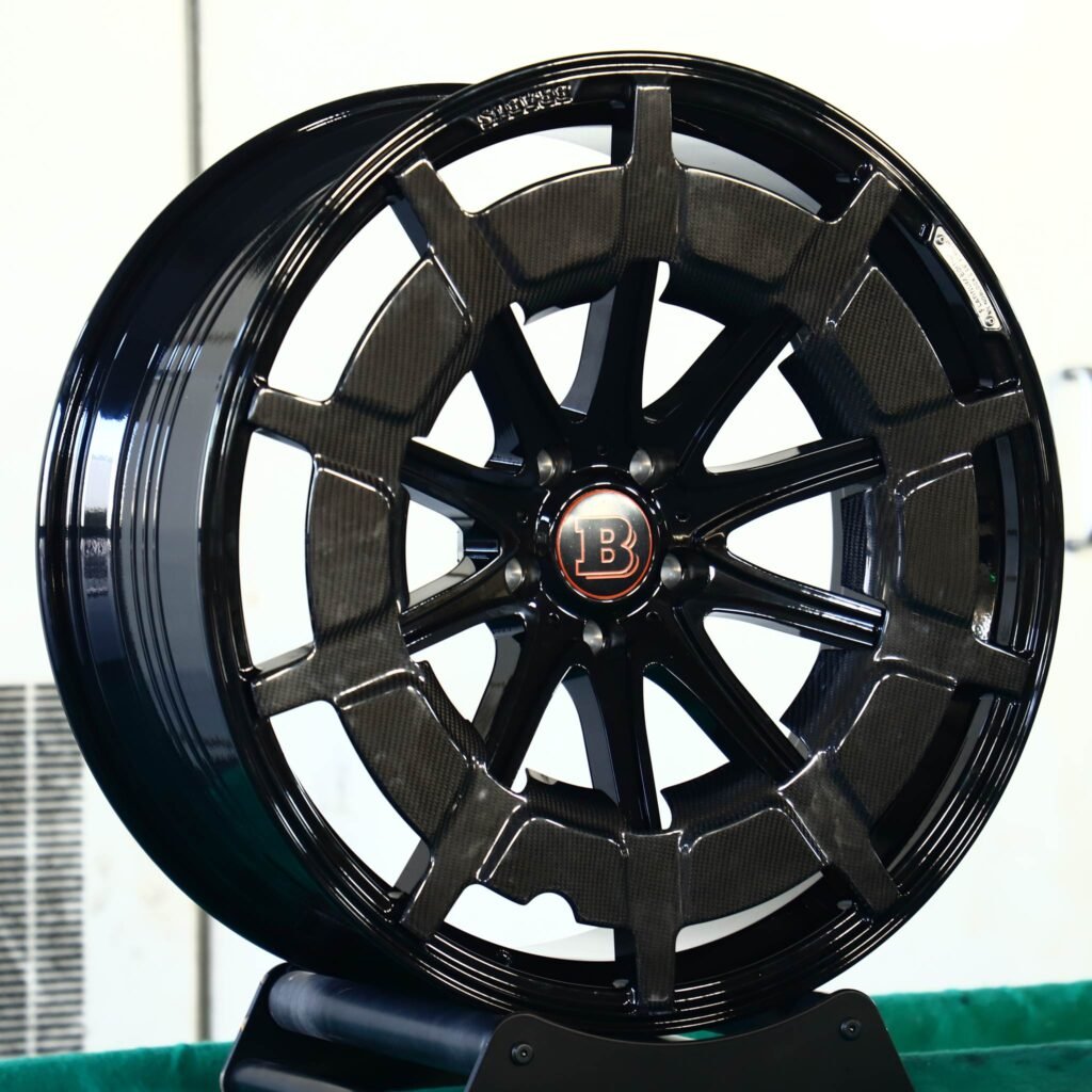 Mercedes-Benz C-Class W206 wheels – Custom Finish Carbon Fibre (Brabus-Style), angled view