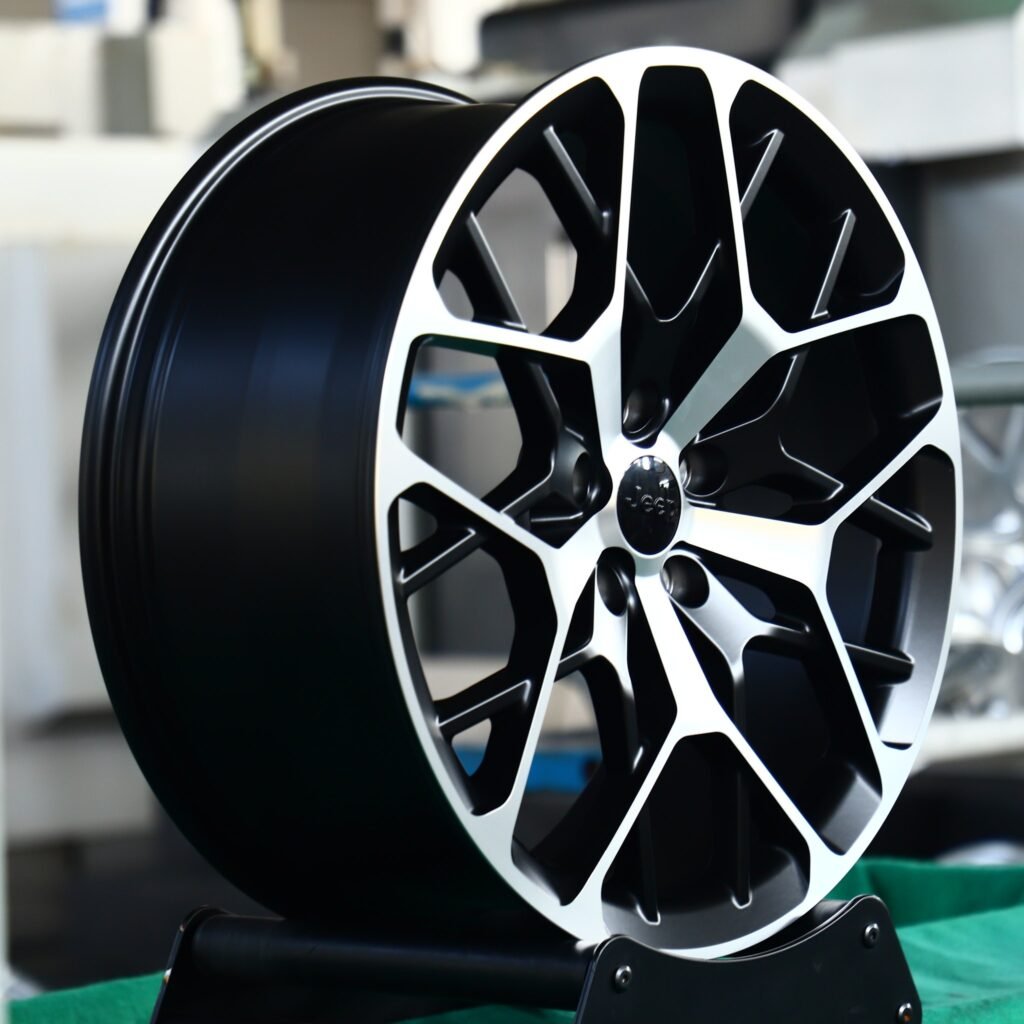 5x127 wheels – Custom Finish Cross-Spoke Machined Face, side view