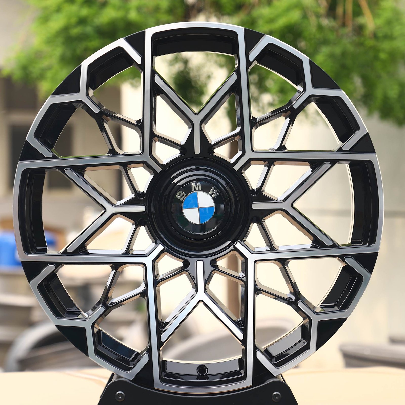 BMW M3 wheels – Custom Finish Cut-Out Machined Face, front view