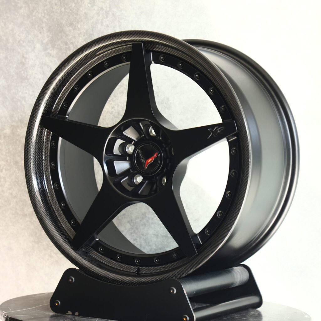 Chevrolet Malibu wheels – Custom Finish Deep Lip Carbon Fibre (Corvette OEM-Style), angled view
