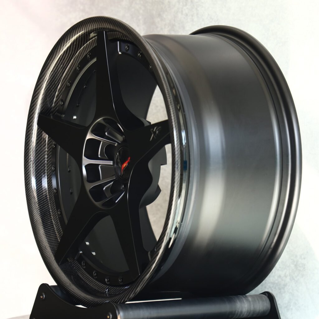 5x120.65 wheels – Custom Finish Deep Lip Carbon Fibre (Corvette OEM-Style), side view