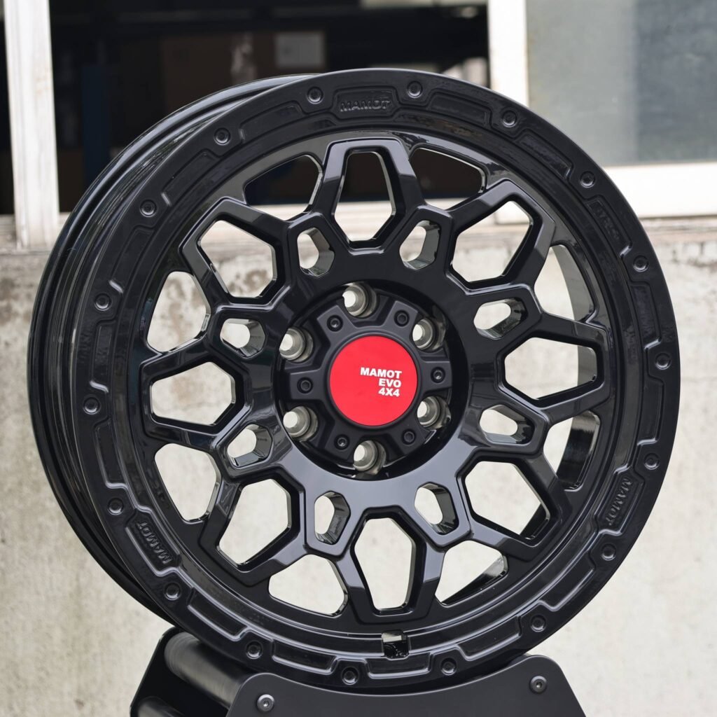 Toyota Tacoma wheels – Custom Finish Deep Lip Exposed Bolt Detail, angled view