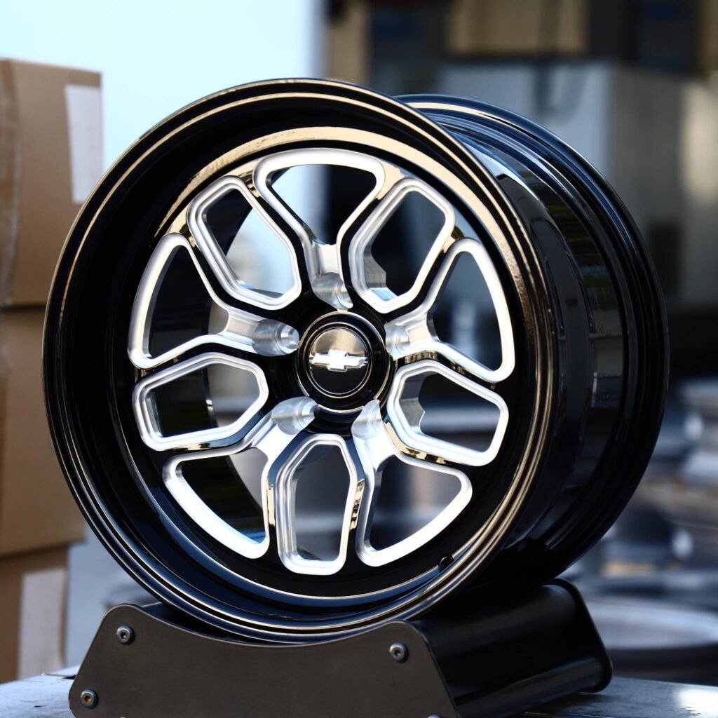 GMC Sierra wheels – Custom Finish Deep Lip Mirror Milled, angled view