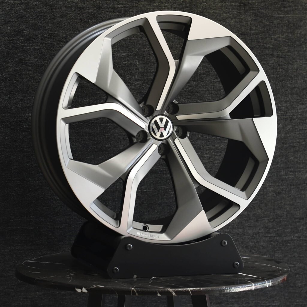 Volkswagen Passat wheels – Custom Finish Directional Milled Machined Face, angled view