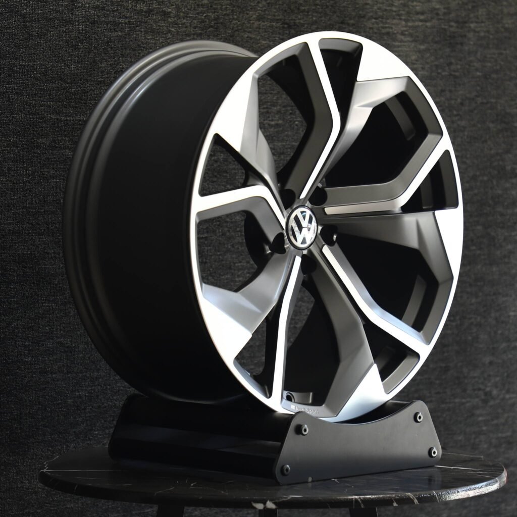 5x112 wheels – Custom Finish Directional Milled Machined Face, side view