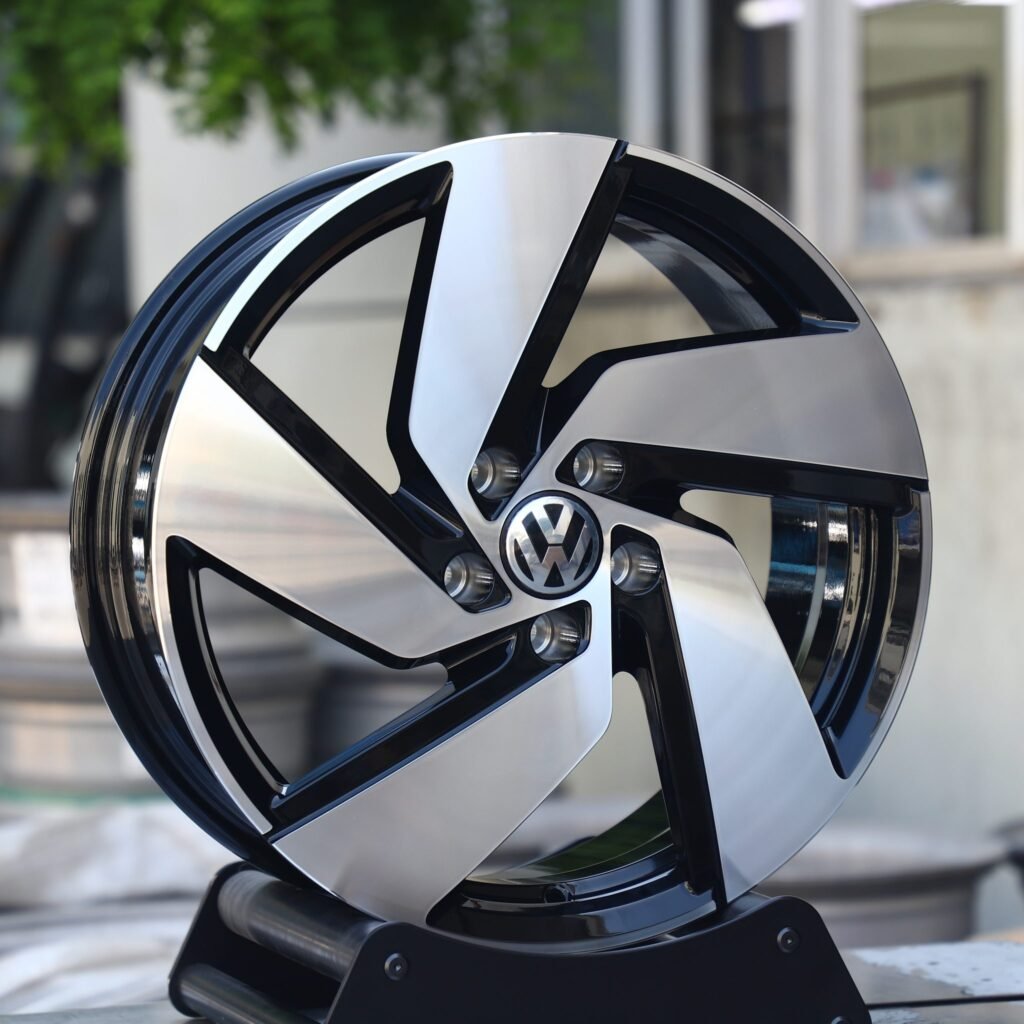 Volkswagen Passat wheels – Custom Finish Directional Milled Machined Face, angled view