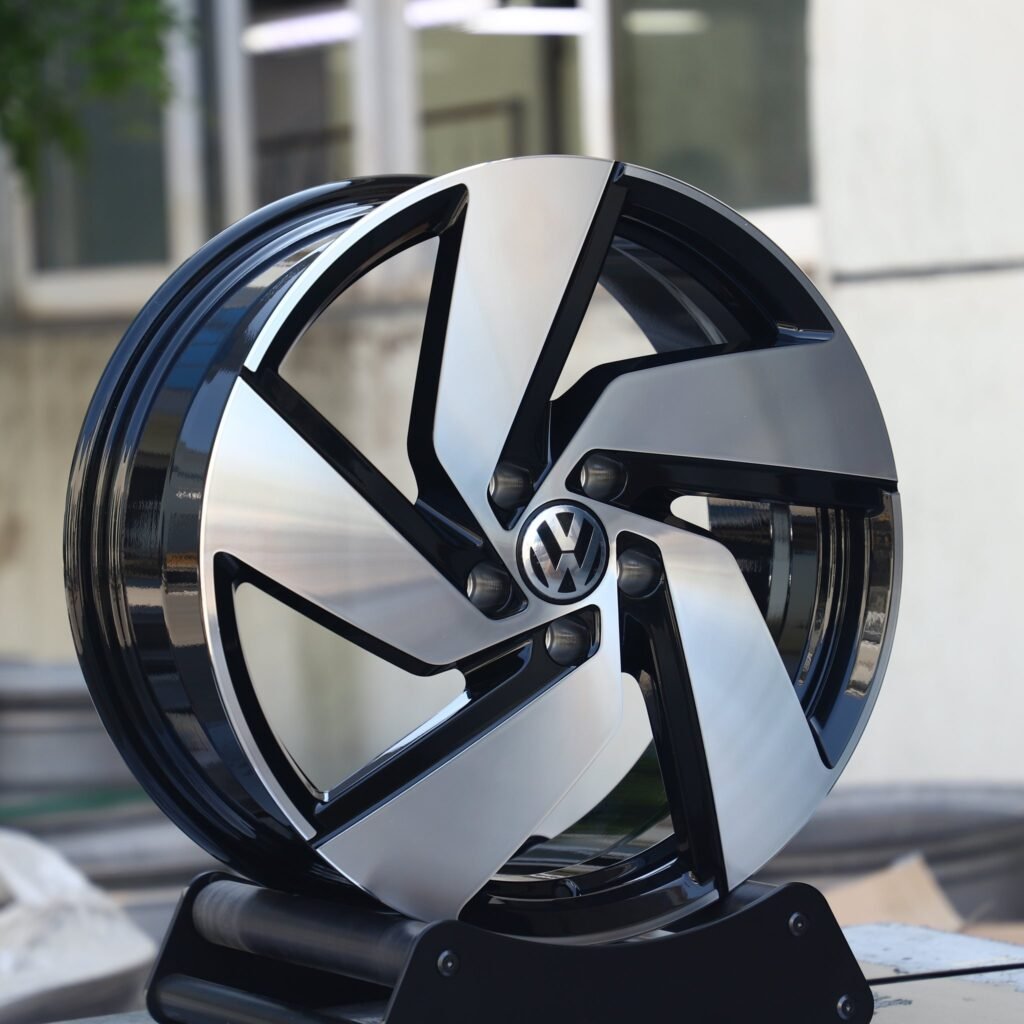 5x112 wheels – Custom Finish Directional Milled Machined Face, side view