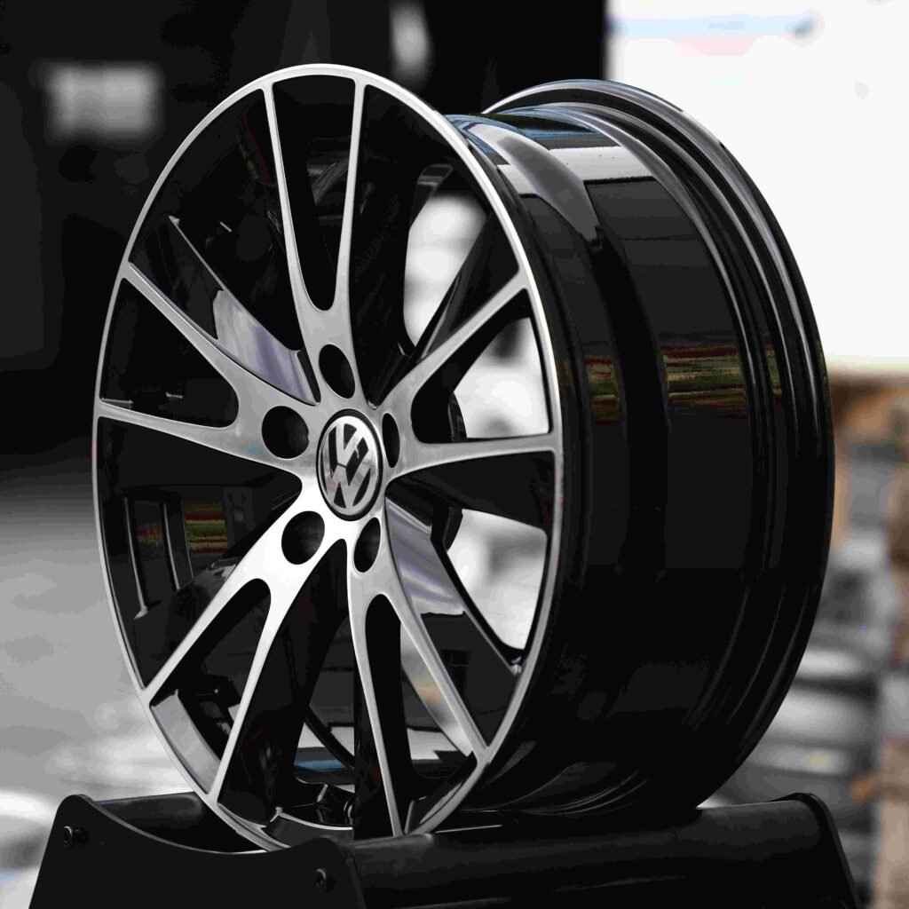 5x112 wheels – Custom Finish Directional Milled Machined Face, side view
