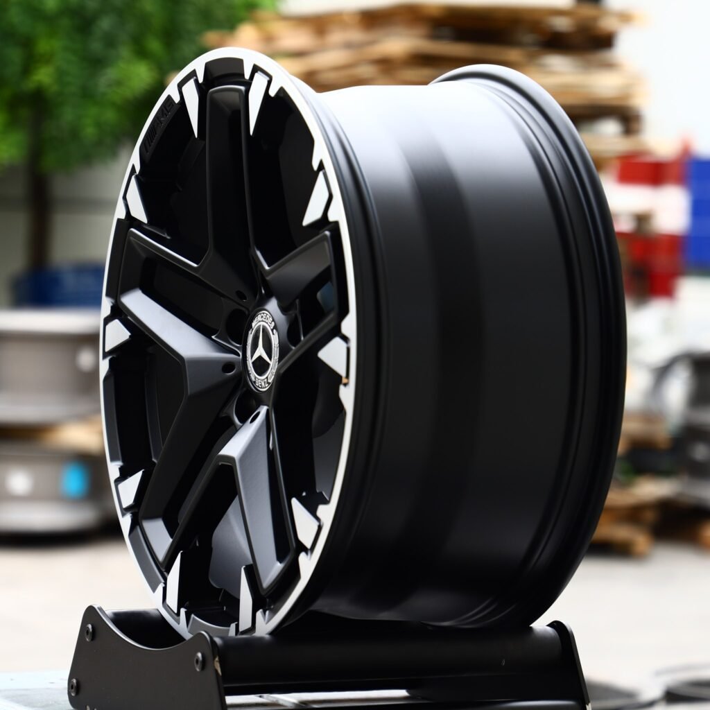 Mercedes-Benz C-Class W206 wheels – Custom Finish Double 5-Spoke Machined Face (Mercedes-Benz OEM-Style), angled view