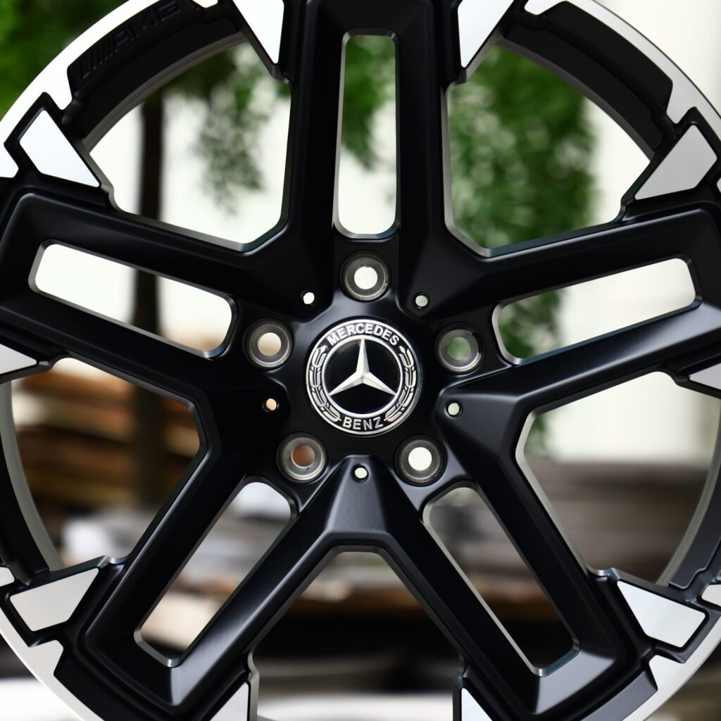 5x112 wheels – Custom Finish Double 5-Spoke Machined Face (Mercedes-Benz OEM-Style), side view