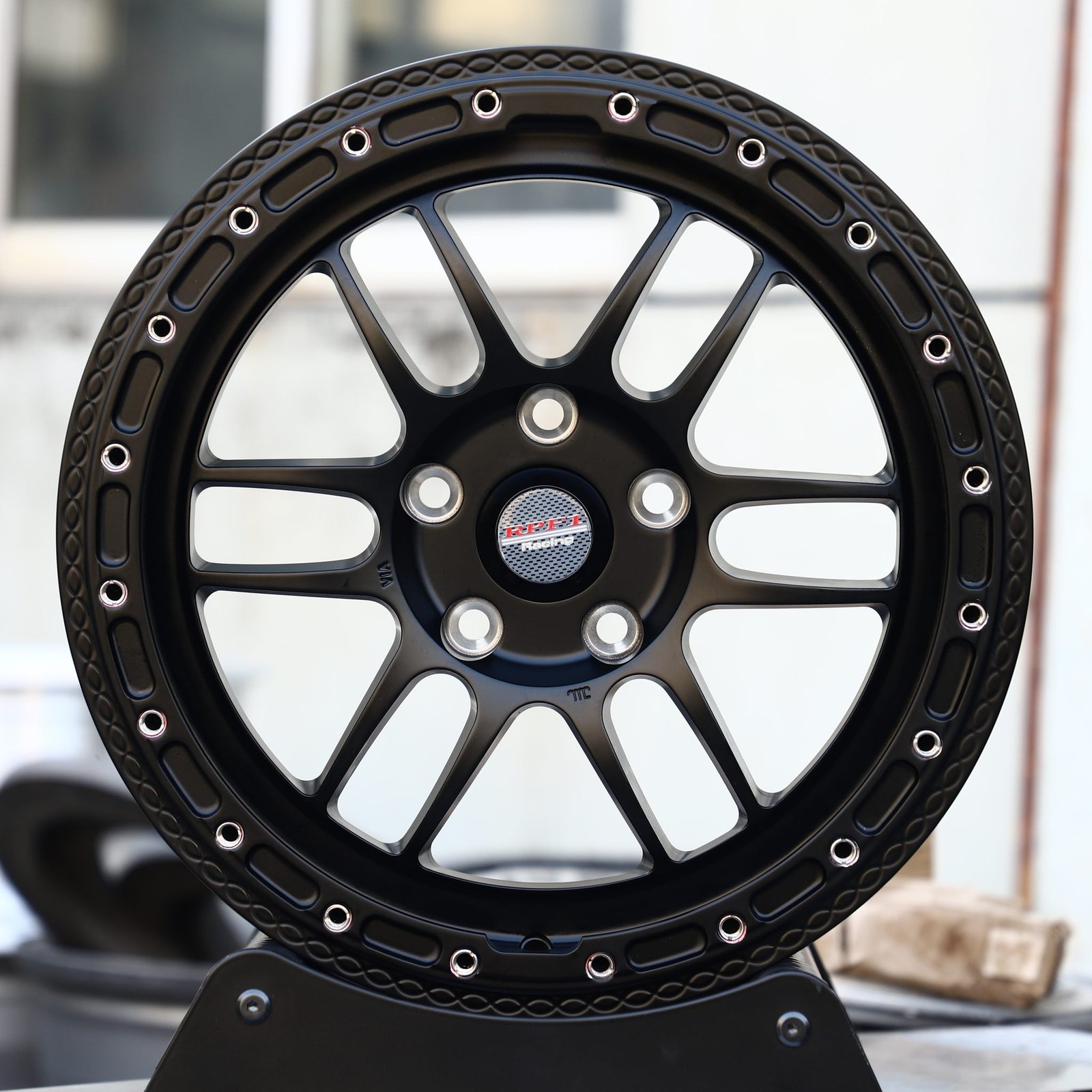 Jeep Wrangler wheels – Custom Finish Double 6-Spoke Mirror Milled, front view