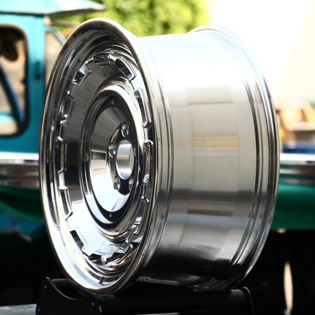 5x130 wheels – Custom Finish Full-Face Deep Lip Mirror Polished, side view