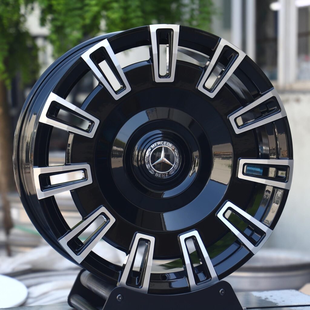Mercedes-Benz S-Class wheels – Custom Finish Full-Face Machined Face, angled view