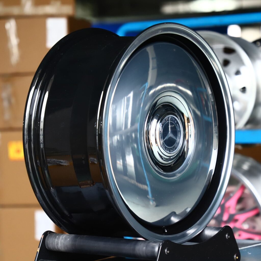 5x112 wheels – Custom Finish Full-Face Mirror Polished, side view