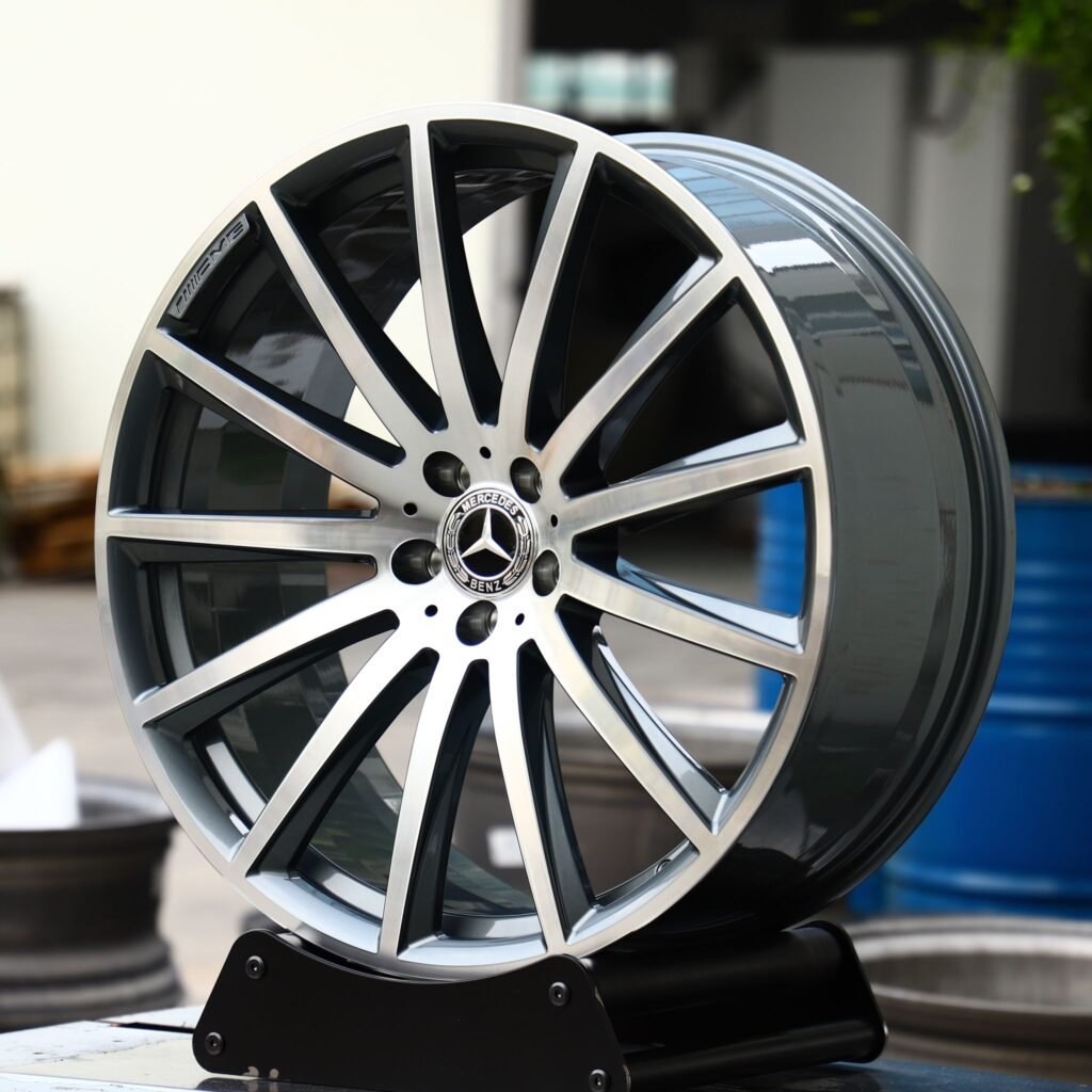 Mercedes-Benz C-Class W206 wheels – Custom Finish Machined Face (Mercedes-Benz OEM-Style), angled view