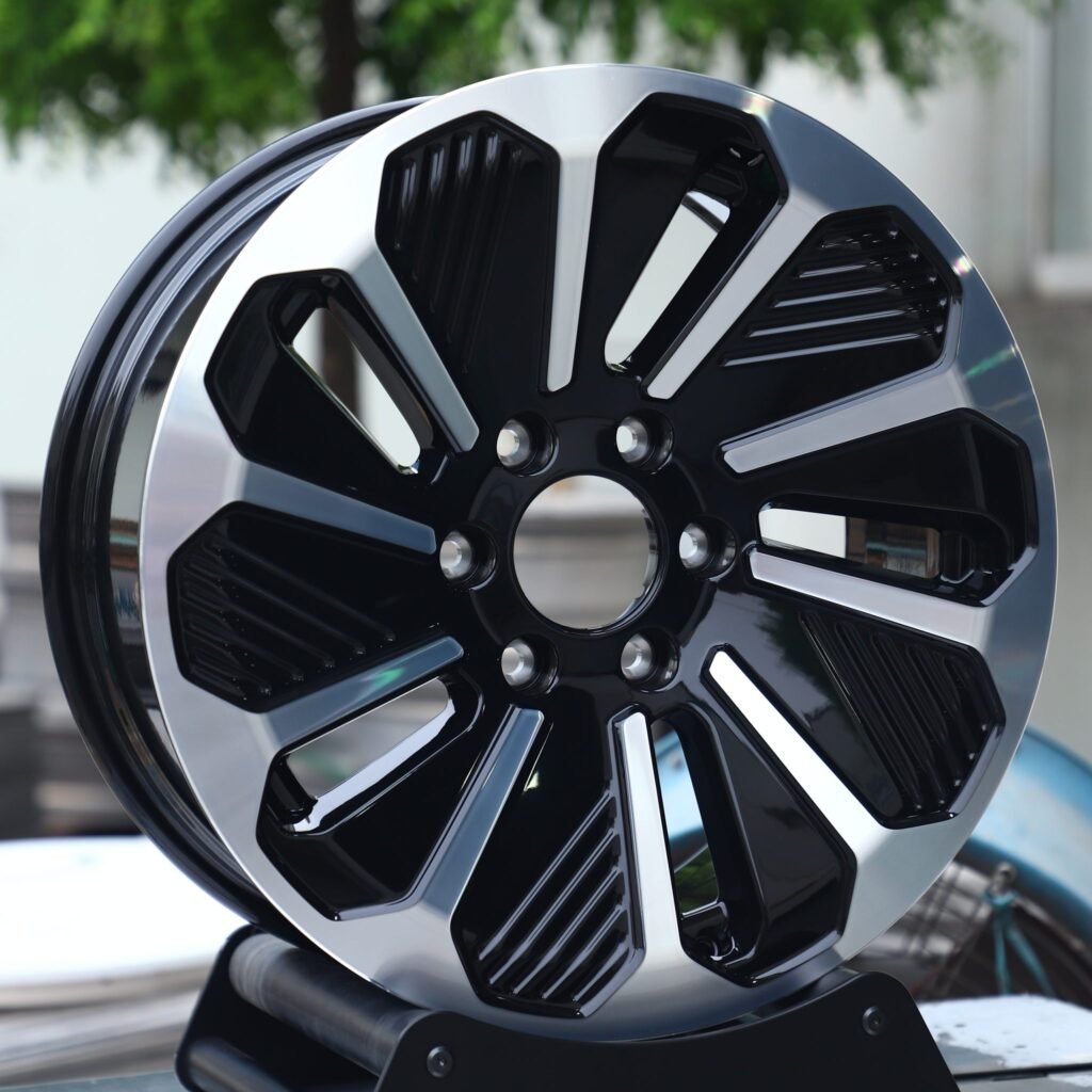 Toyota Tacoma wheels – Custom Finish Machined Face, angled view
