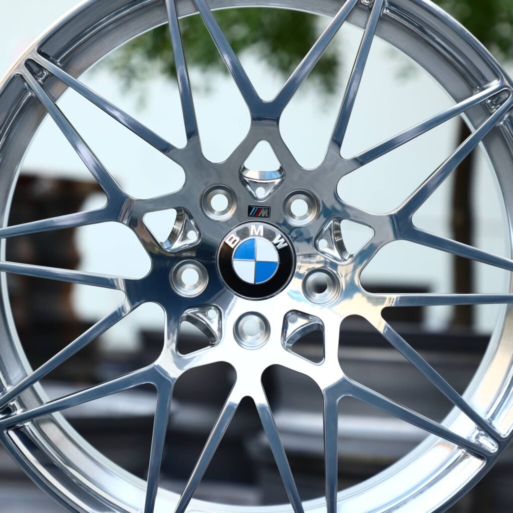 BMW M4 F82 wheels – Custom Finish Mirror Polished, lip and barrel detail