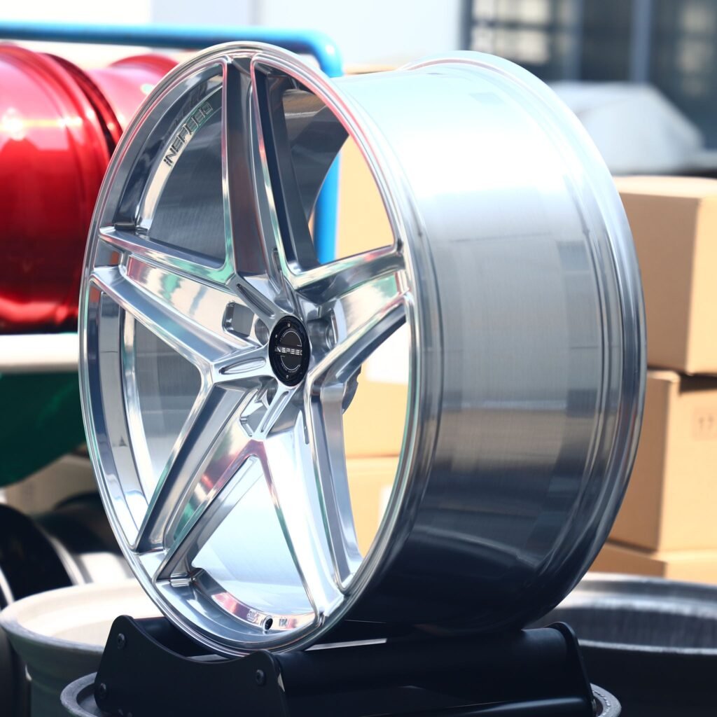 5x114.3 wheels – Custom Finish Mirror Polished, side view