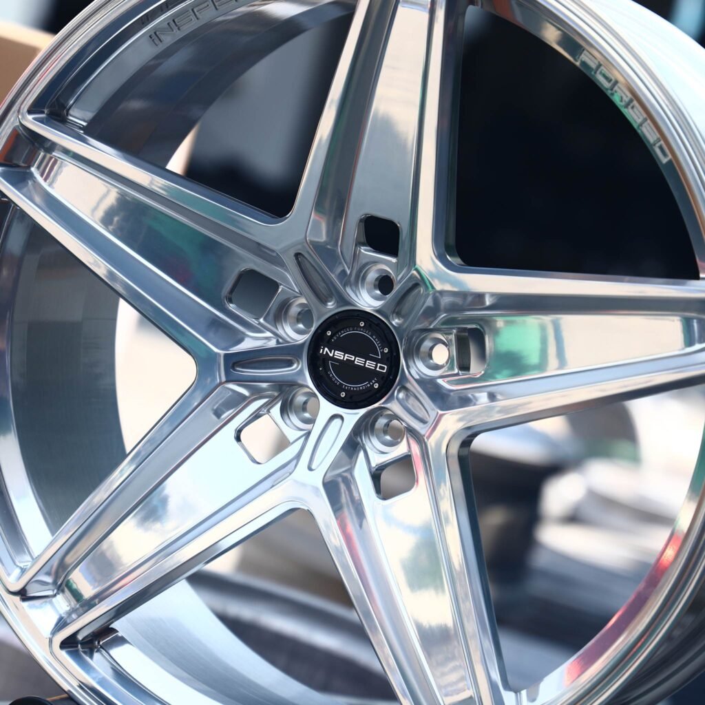Tesla Model 3 wheels – Custom Finish Mirror Polished, lip and barrel detail