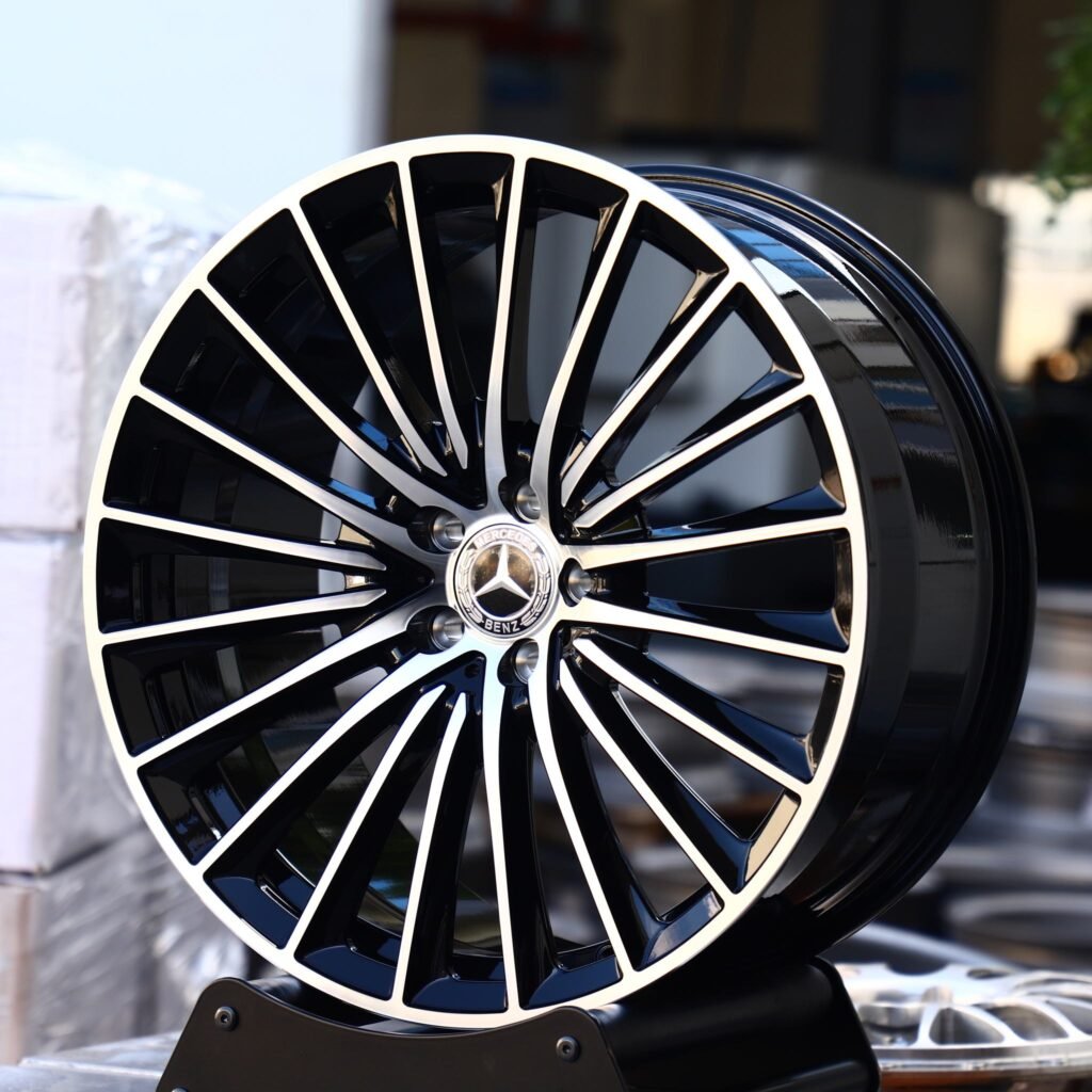 Mercedes-Benz S-Class wheels – Custom Finish Multi-Spoke Machined Face, angled view