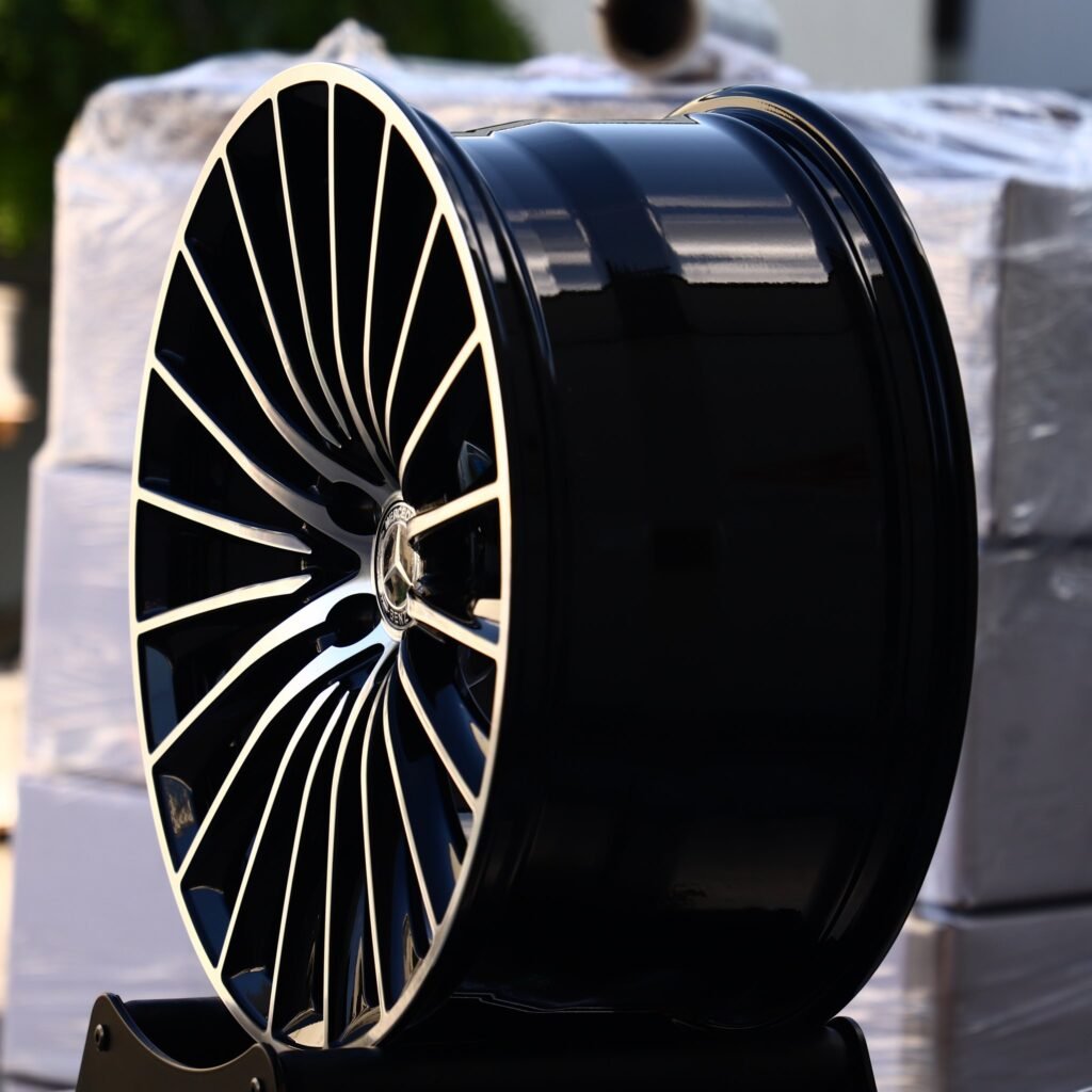 5x112 wheels – Custom Finish Multi-Spoke Machined Face, side view