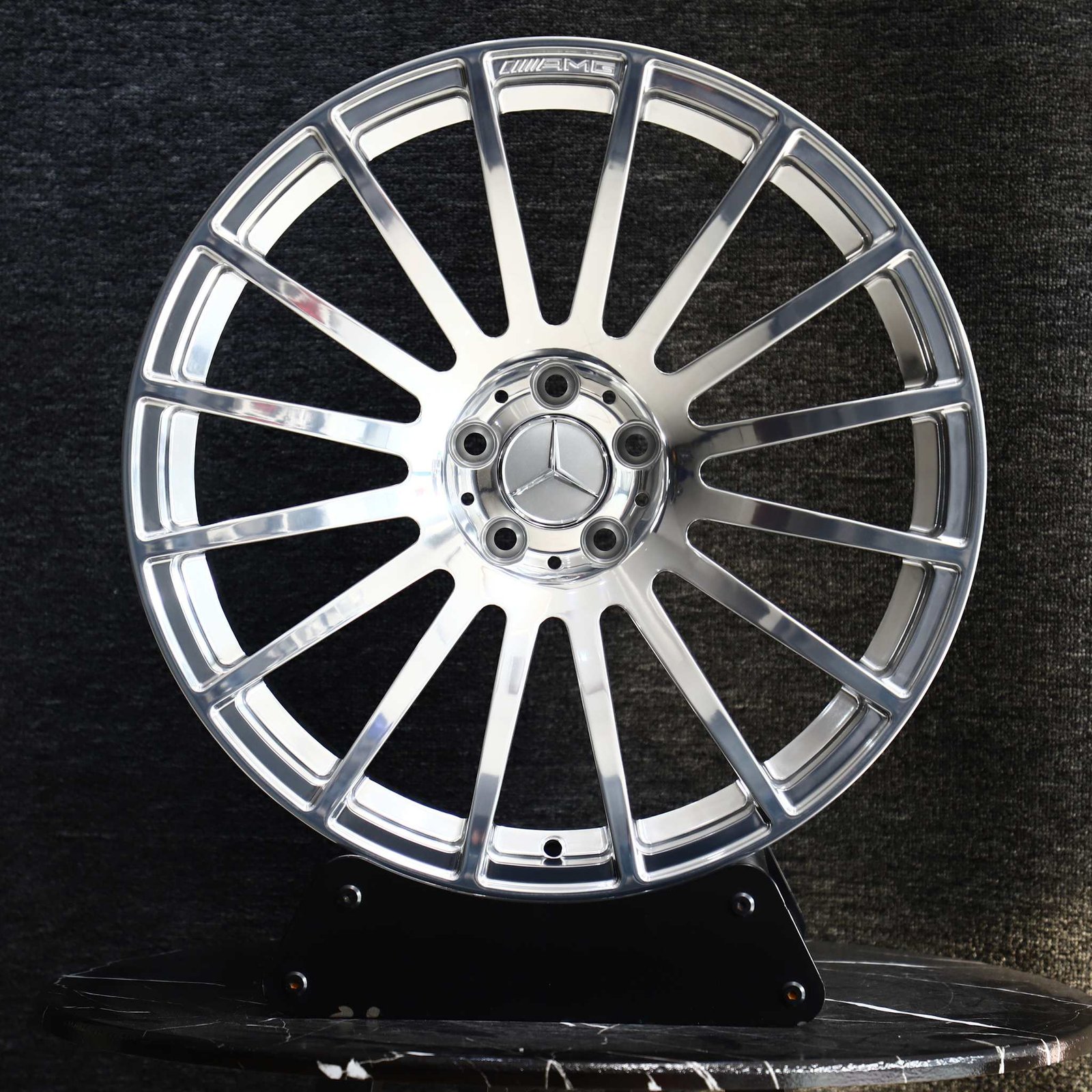 Mercedes-Benz E-Class wheels – Custom Finish Multi-Spoke Mirror Polished, front view