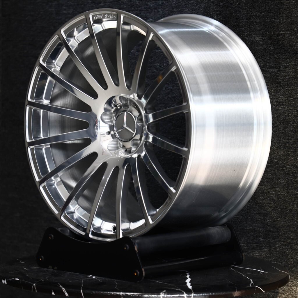 5x112 wheels – Custom Finish Multi-Spoke Mirror Polished, side view