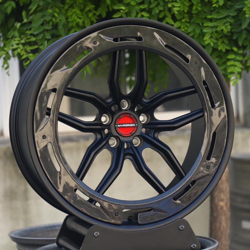 BMW M3 wheels – Custom Finish Petal Carbon Fibre, angled view