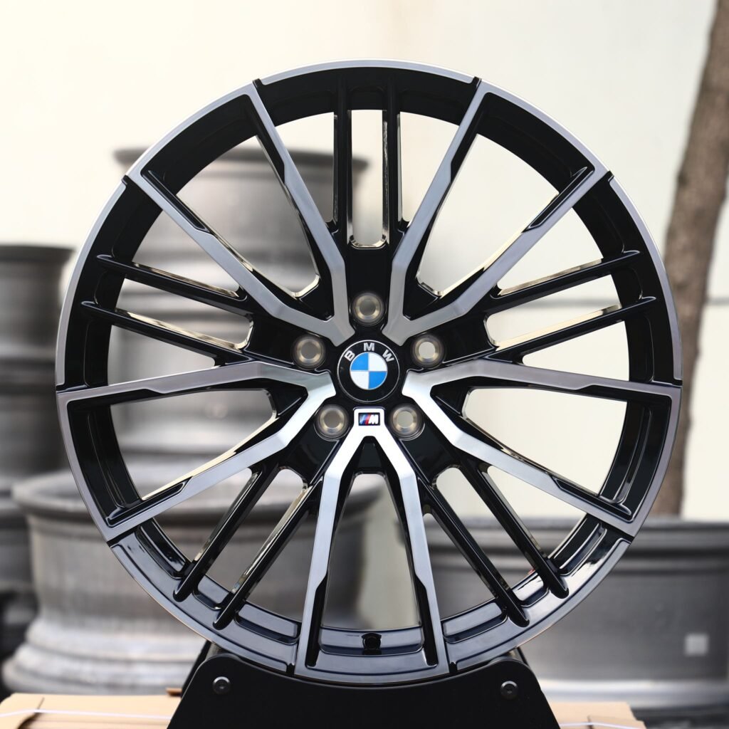 Tesla Model Y wheels – Custom Finish Petal Machined Face, front view