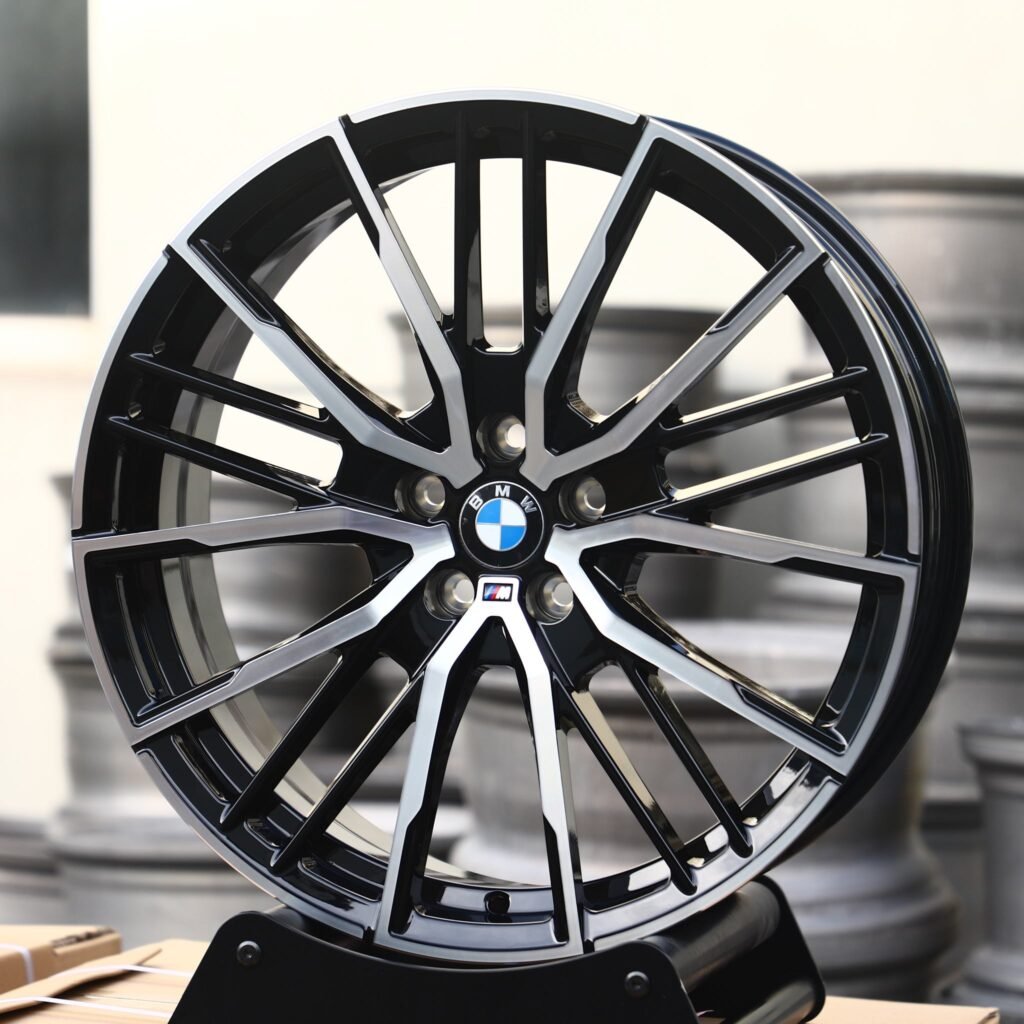 Ford Mustang wheels – Custom Finish Petal Machined Face, angled view