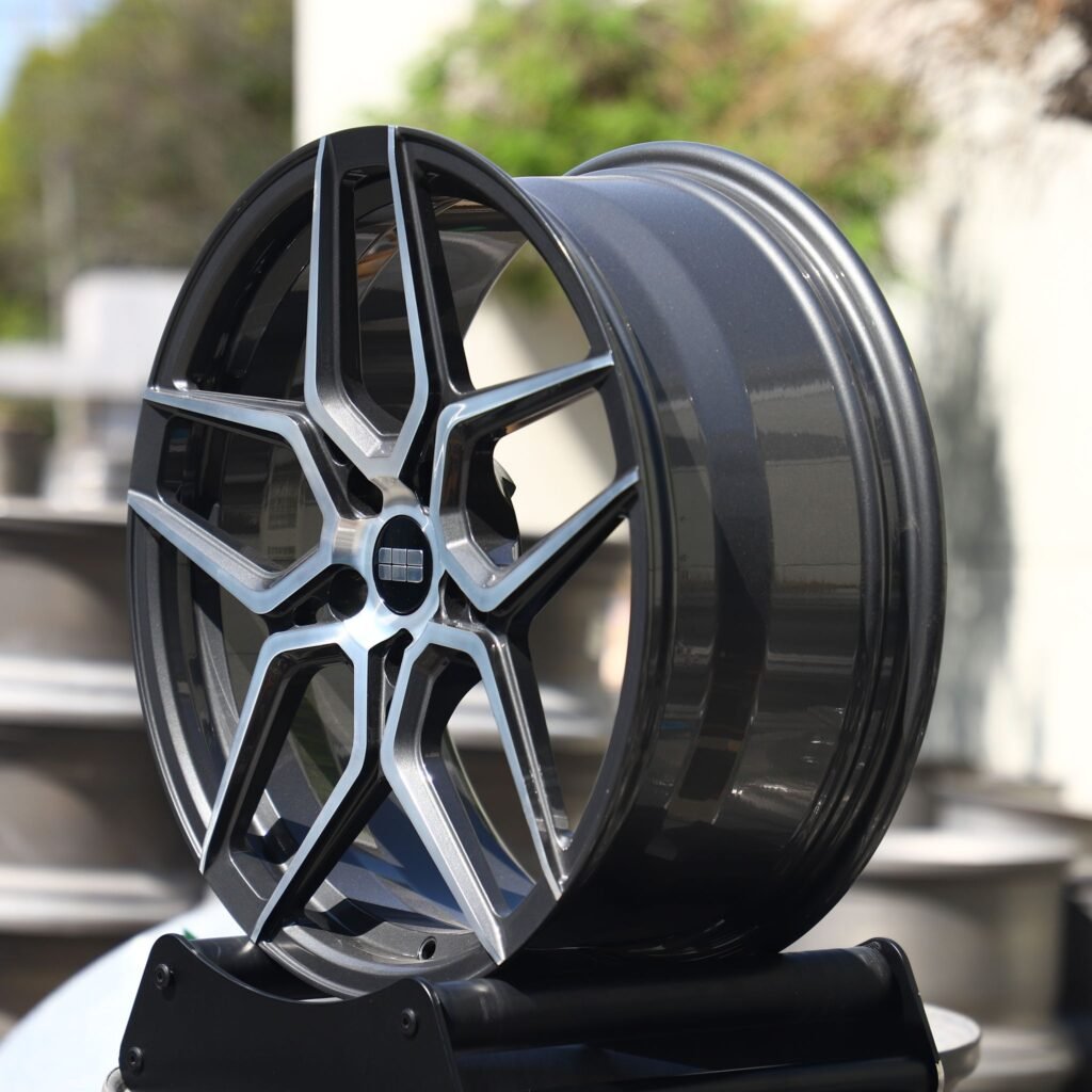 Tesla Model 3 wheels – Custom Finish Petal Machined Face, lip and barrel detail