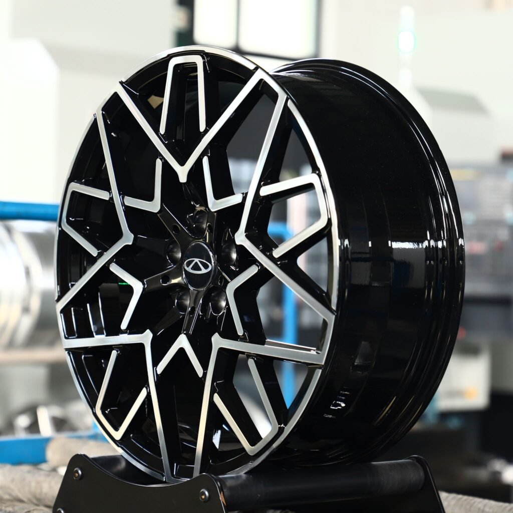 5x112 wheels – Custom Finish Petal Machined Face, side view