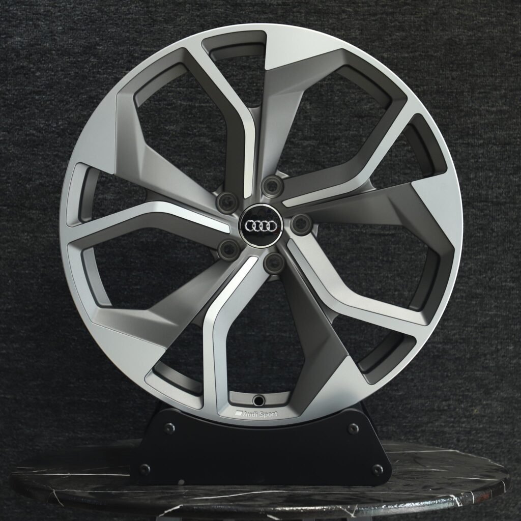 Audi A4 wheels – Custom Finish Split Directional Milled Machined Face, front view