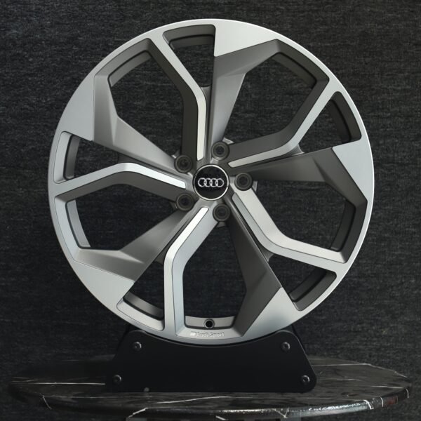 Audi A4 wheels – Silver / Gunmetal Split Directional Milled Machined Face, front view