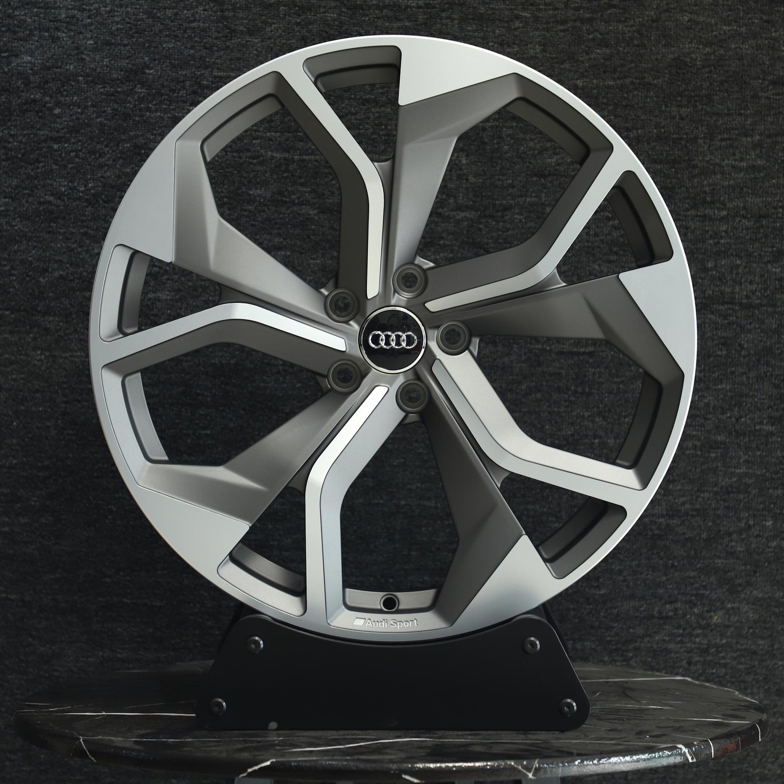 Audi A4 wheels – Custom Finish Split Directional Milled Machined Face, front view