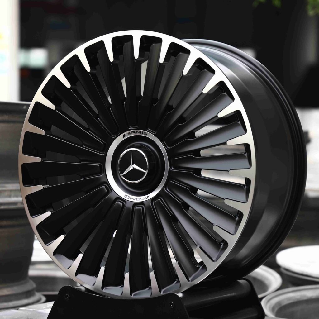 Custom Finish Turbine Directional Milled Machined Face Forged Wheels - Mercedes-Benz E-Class / Mercedes-Benz S-Class Fitment (5-Lug) view 2