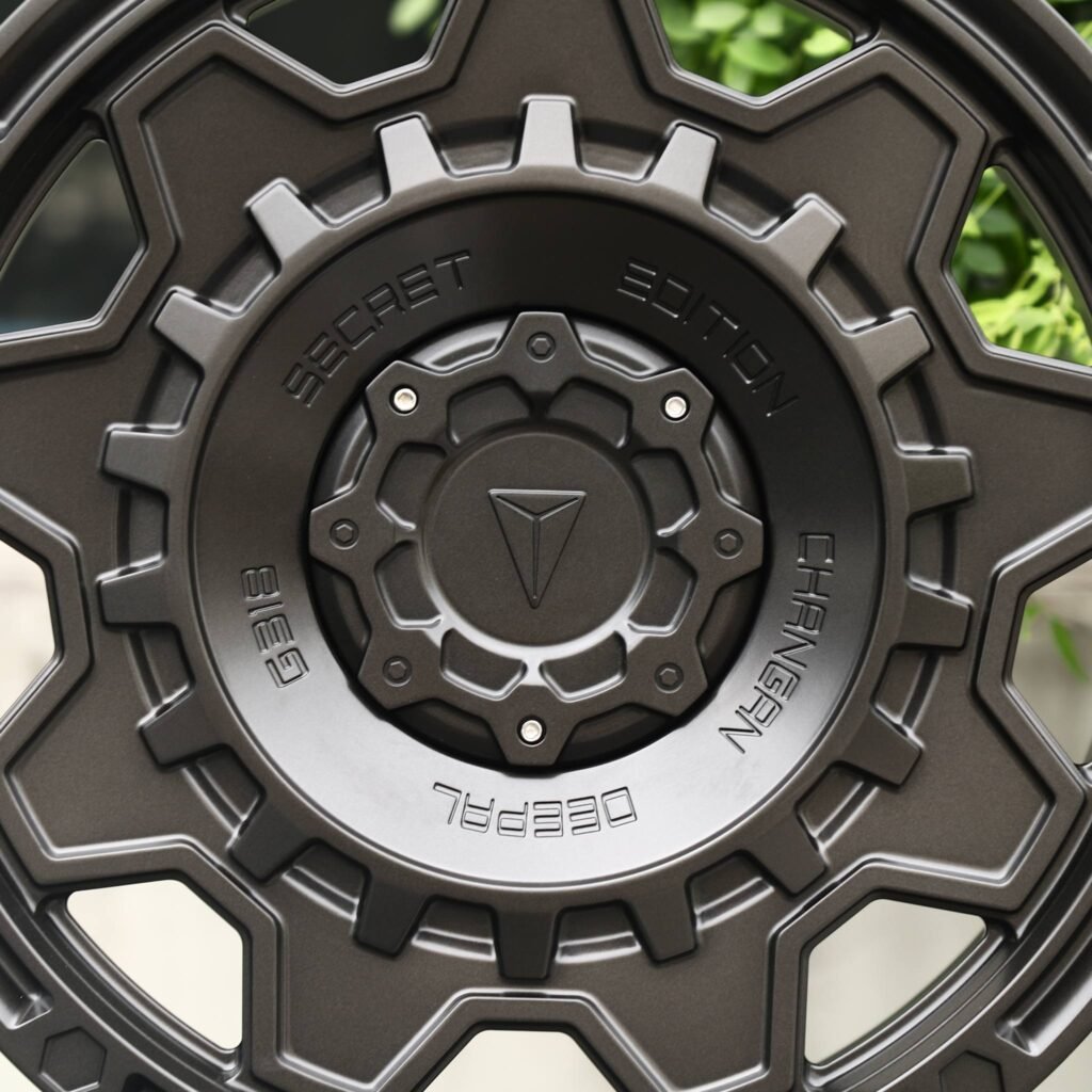 GWM Poer wheels – Matte Gunmetal Gear Full-Face (Deepal OEM-Style), lip and barrel detail
