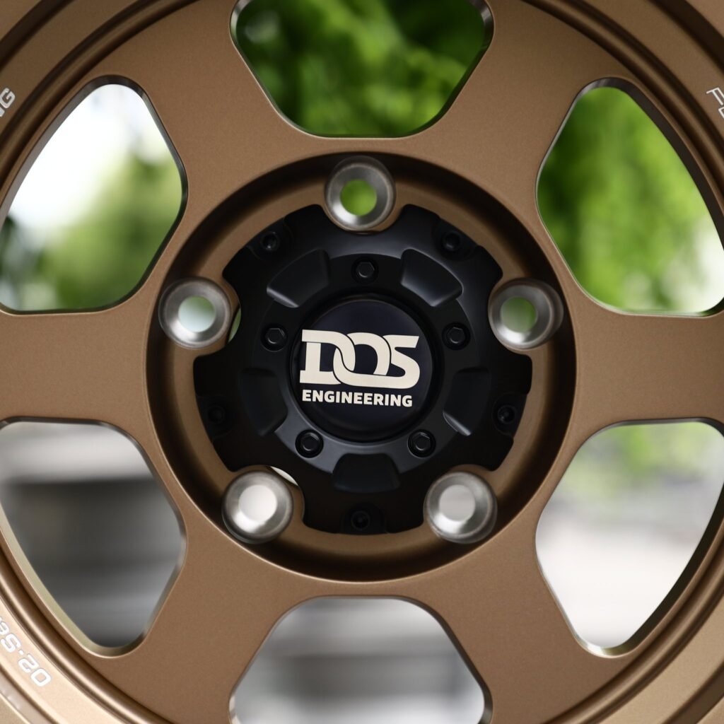Jeep Gladiator wheels – Matte Bronze 6-Spoke (DOS Engineering-Style), lip and barrel detail
