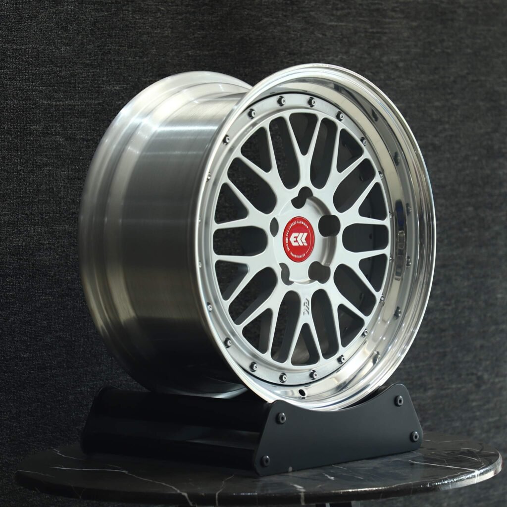 Audi RS5 wheels – ECC Silver 2-Piece 10 Y-Spoke Deep Lip, angled view