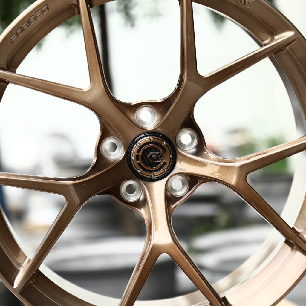 Audi A4 B9 wheels – ECC Transparent Copper Brushed, lip and barrel detail