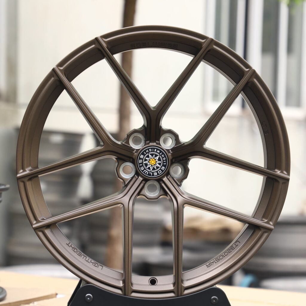 Edelweiss LT3 Bronze Gold 5 Y-Spoke Daisy-Spoke Forged Wheels - BMW 5 Series / Audi A6 Fitment (5-Lug) Monoblock forged wheel