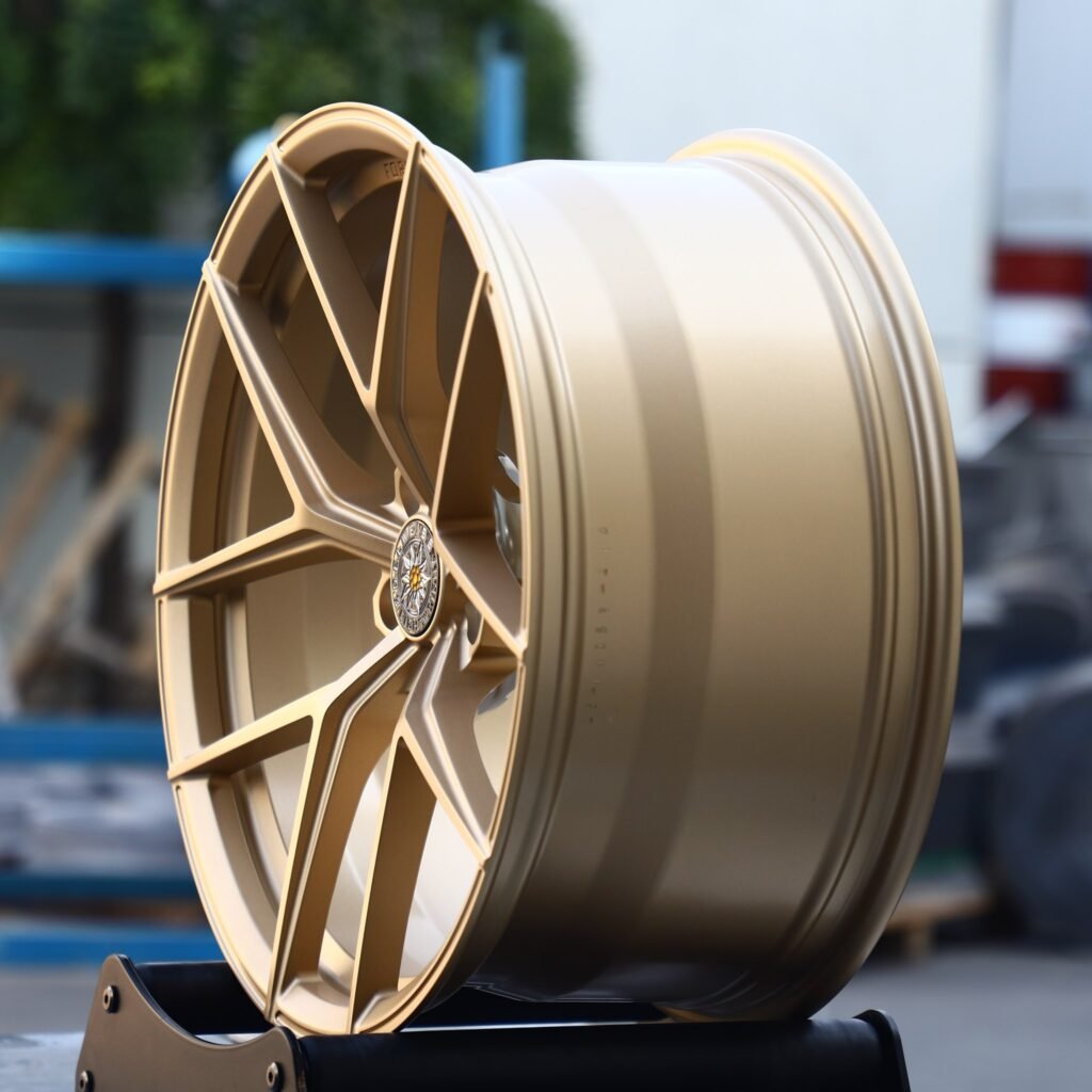 5x112 wheels – LT3 Matte Gold 5 Y-Spoke (Edelweiss-Style), side view