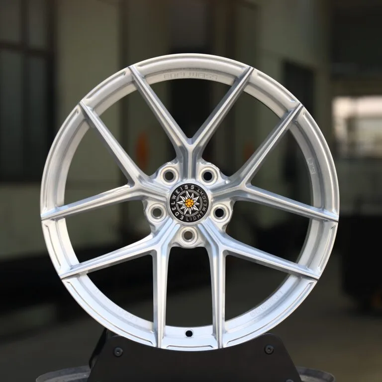 BMW M2 G87 wheels – LT3 Matte Silver 5 Y-Spoke Daisy-Spoke (Edelweiss-Style), front view