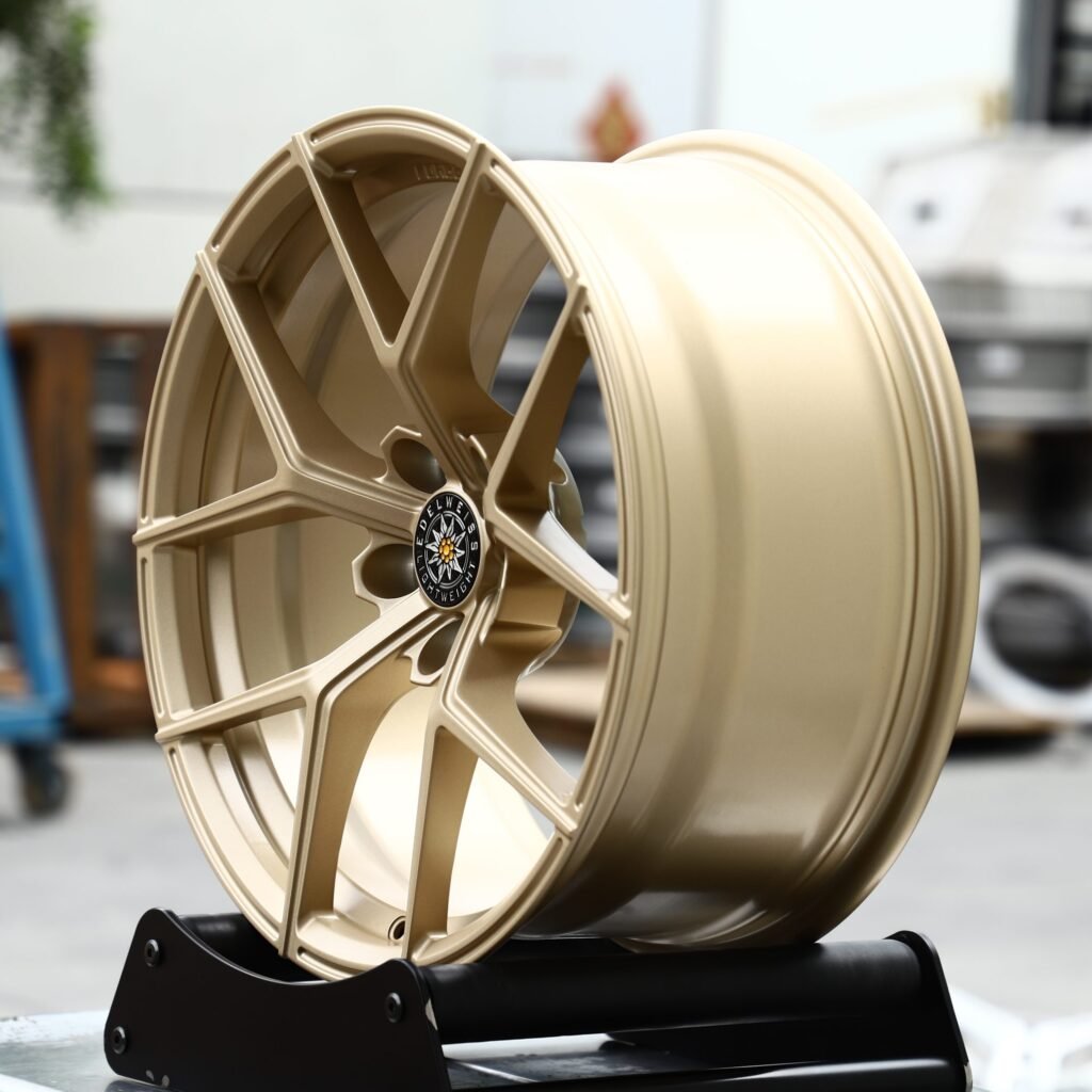 5x112 wheels – LT3 Pale Gold Daisy-Spoke 5 Y-Spoke (Edelweiss-Style), side view