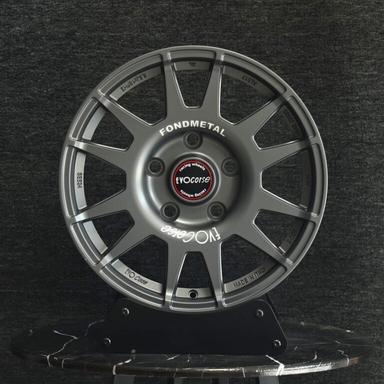 Porsche 911 wheels – EvoCorse Light Gunmetal 12-Spoke, front view