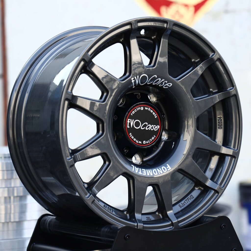 Toyota Land Cruiser wheels – Gunmetal Multi-Spoke (EvoCorse-Style), angled view