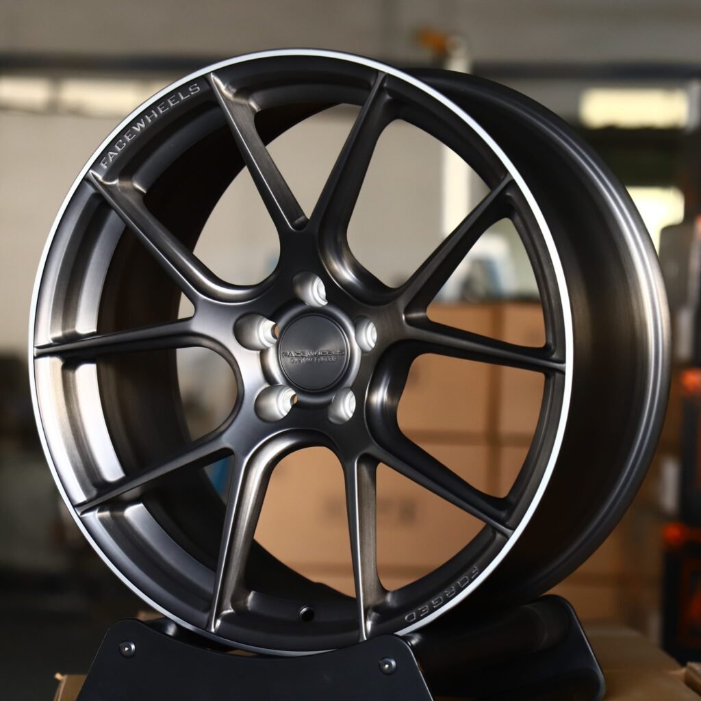 BMW M3 wheels – FACE Transparent Black 5 Y-Spoke, angled view