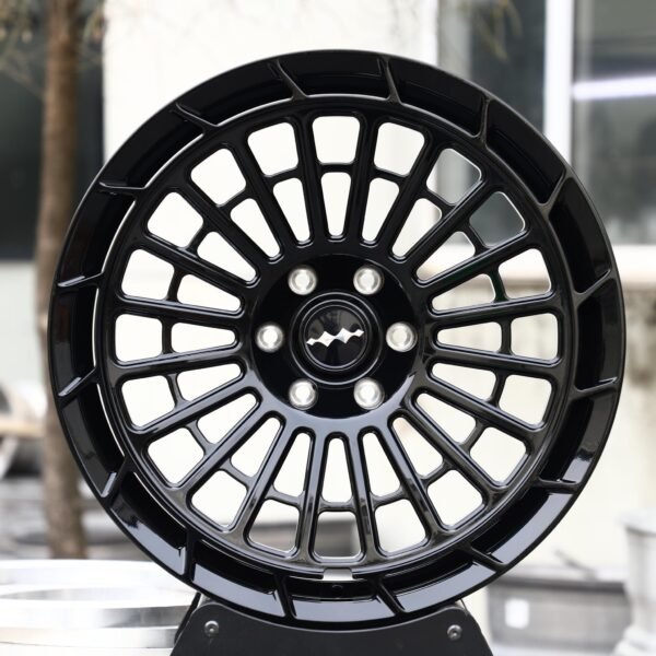 BYD Fangchengbao 5 wheels – Gloss Black Multi-Spoke Bolt-Ring (Fang Cheng Bao OEM-Style), front view