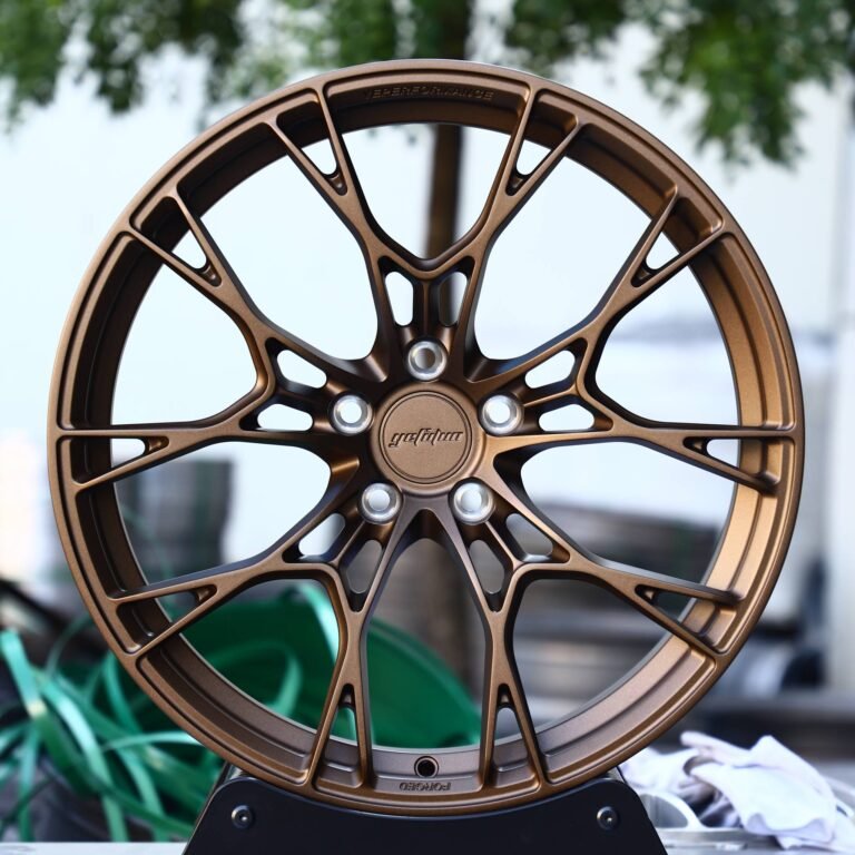 Ferrari 488 / Audi R8 Forged Wheels – Bronze Cross-Spoke, front view