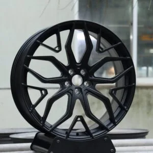 Ferrari 488 / Audi R8 Forged Wheels – Satin Black Petal-Spoke (5-Lug)